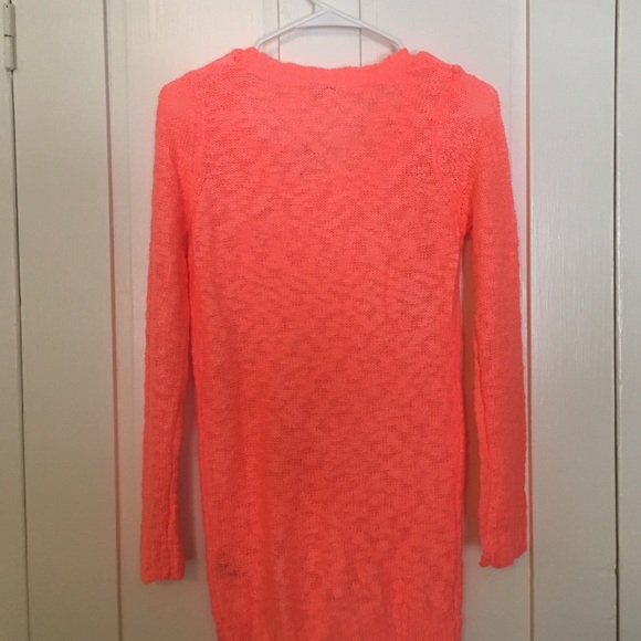 Charlotte Russe Neon Coral High Low Tunic Sweater - Picture 4 of 7