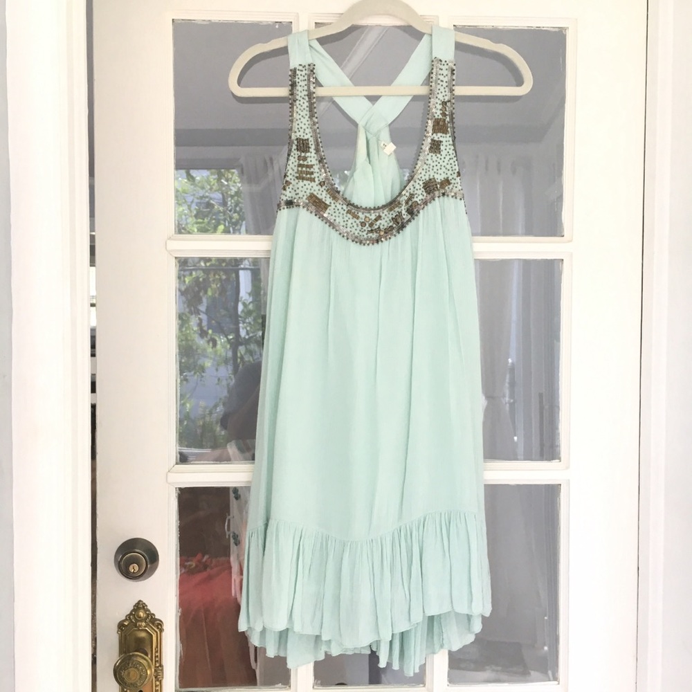 NEW En Creme Mint Beaded Dress! (No tags)