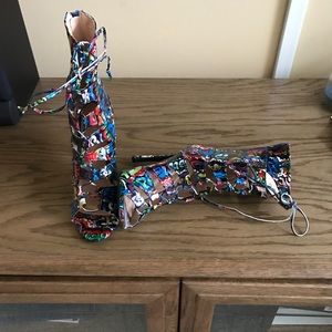 Multi-colored Sandals.  Blue, Green, Red, etc