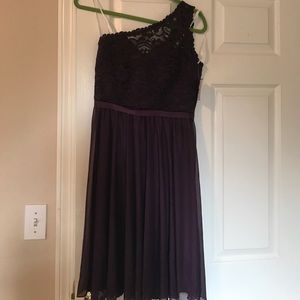 David's Bridal F15711 Plum bridesmaid dress