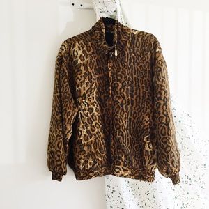 Vintage Leopard Bomber Jacket