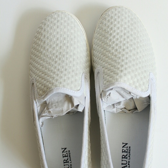 NIB Ralph Lauren White Janis Slip on sneaker sz 11 - Picture 2 of 6