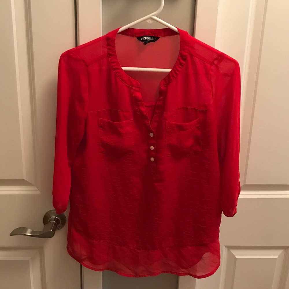 Red Flowy Top
