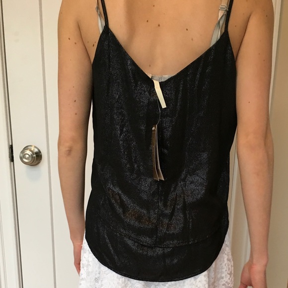 Francesca's Black Sparkly Tank Top - Picture 2 of 4