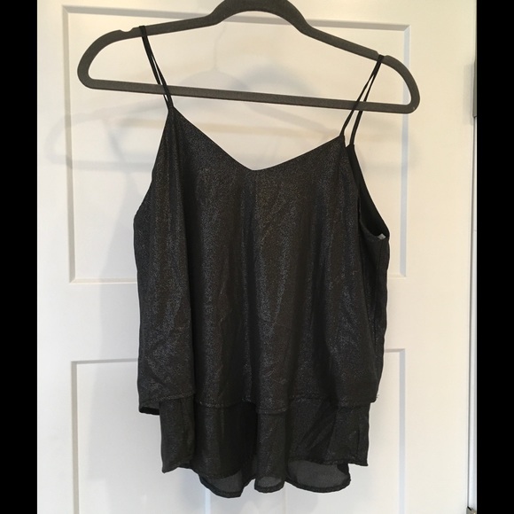 Francesca's Black Sparkly Tank Top - Picture 4 of 4