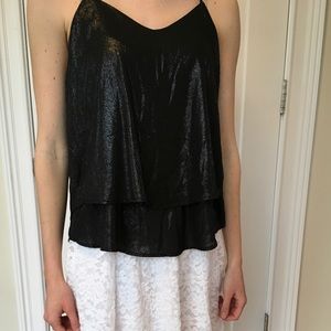Francesca's Black Sparkly Tank Top