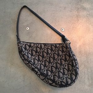 Christian Dior Navy Saddle Bag Purse