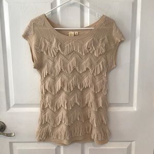 Fringed Anthropologie sweater