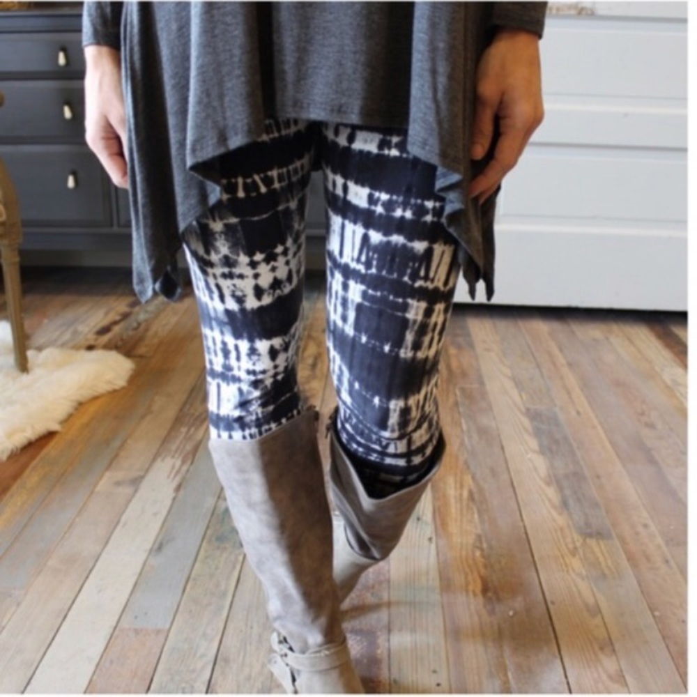 Grey/navy tie dye leggings