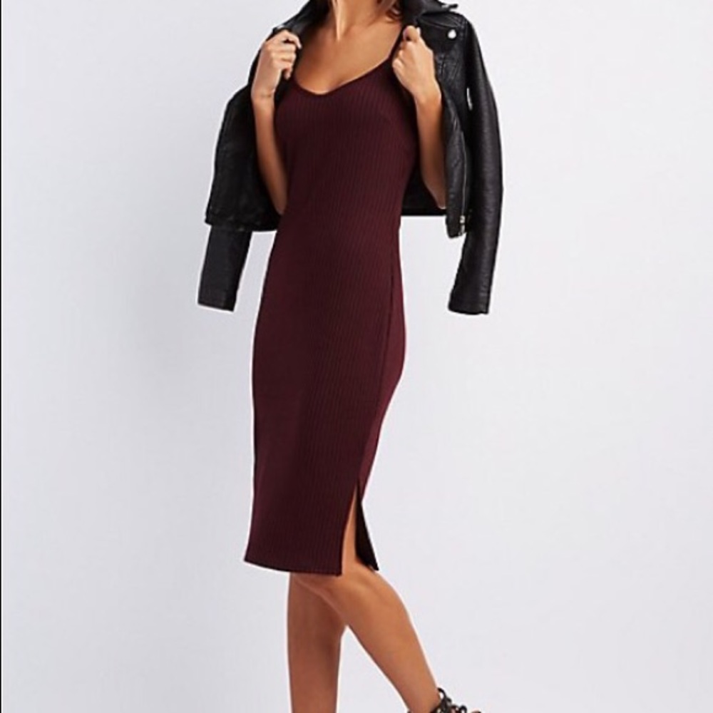 Charlotte Russe Ribbed Bodycon Midi Dress