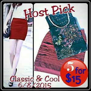 Wine Red Stretch Mini Skirt