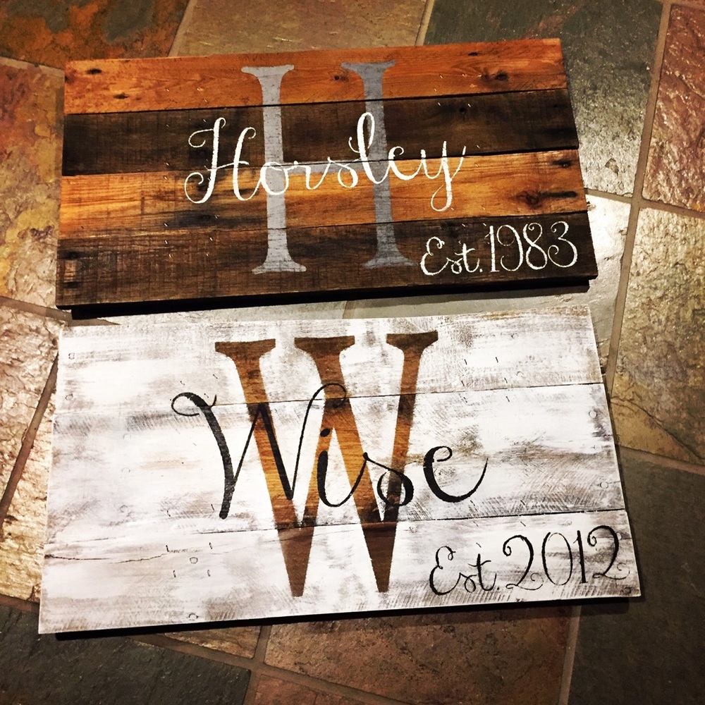 Rustic lat name sign