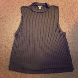 army green high neck | crop top tank