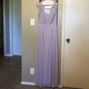 David's Bridal Lilac Bridesmaid Dress