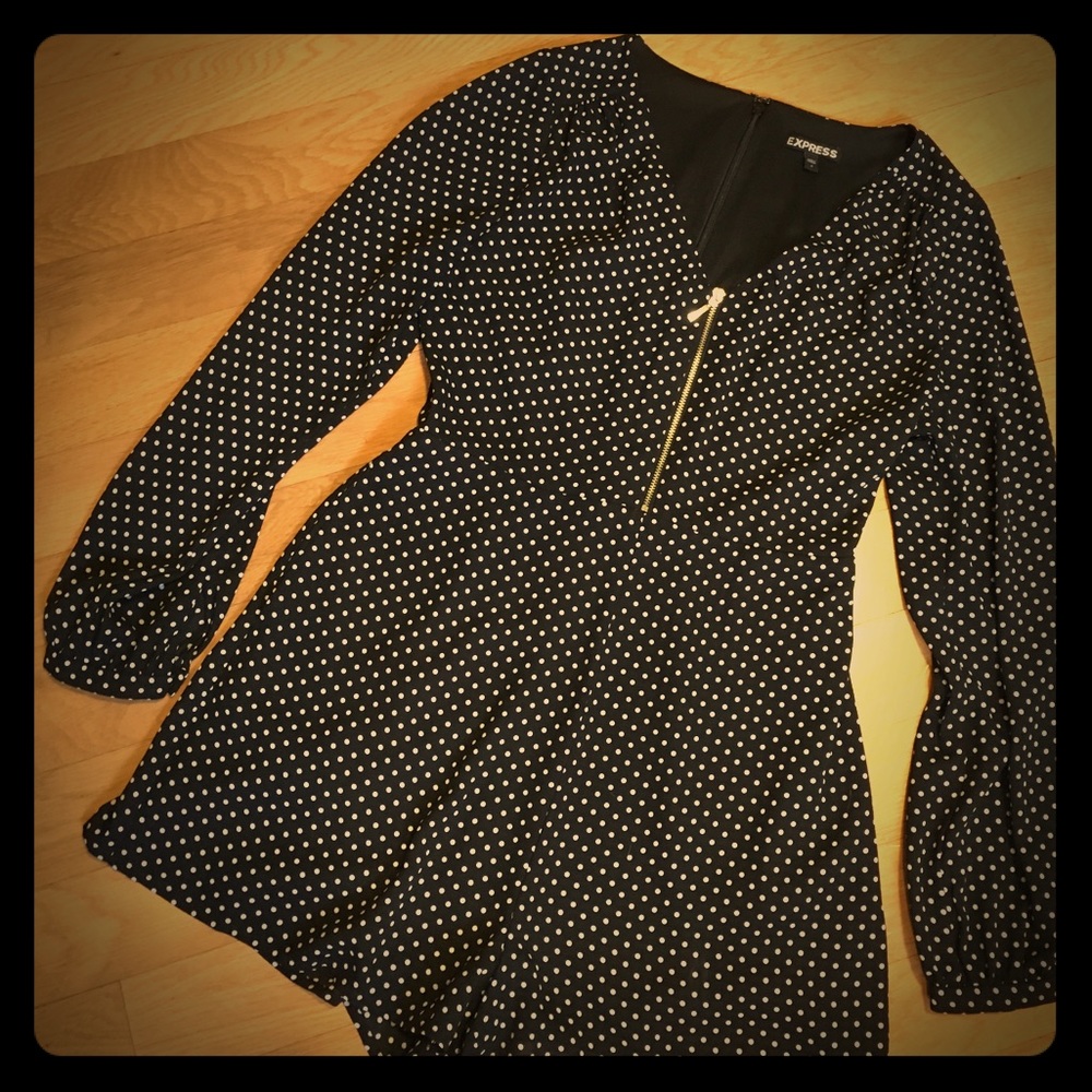 Express Black & White Polkadot Romper, CUTE!