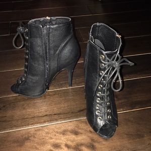 Wet seal black peep toe heels