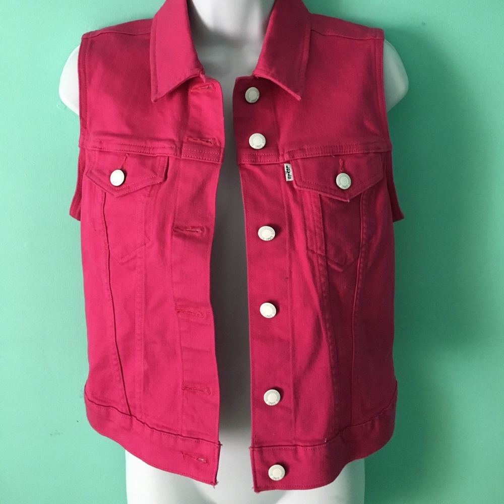 Levi's Hot Pink Denim Vest Size S