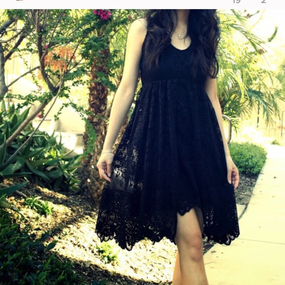 Free people black lace dress