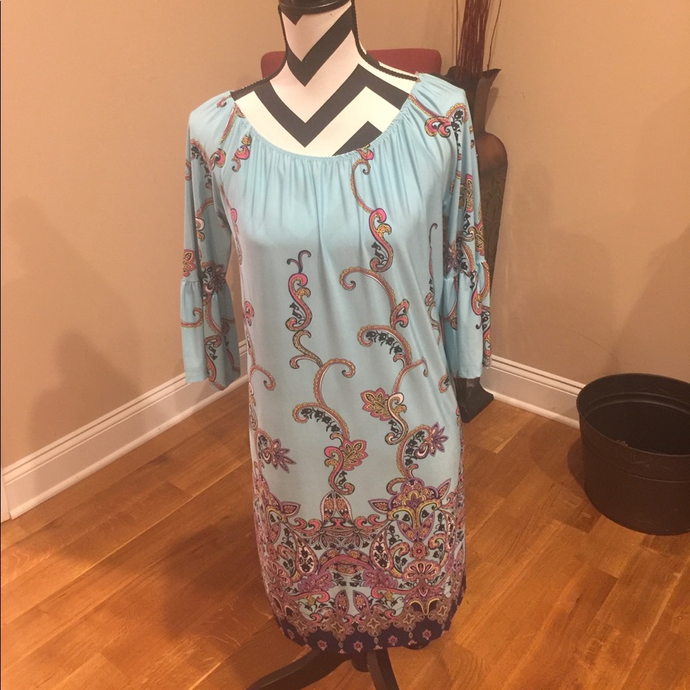 Paisley Print Dress Bell sleeve🆕 - Picture 4 of 8