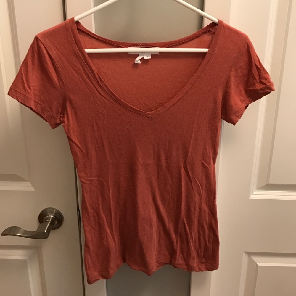 Very Soft Burnt Orange V-Neck Tee
