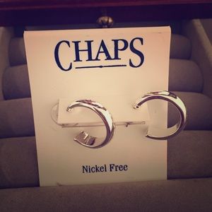 Chaps Silver Plated Earrings! Never Worn!