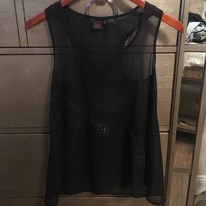 Sheer tank top blouse