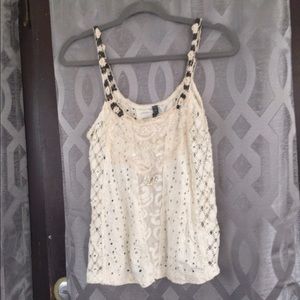 Free People lacy embellished top