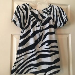 Loft black and white top