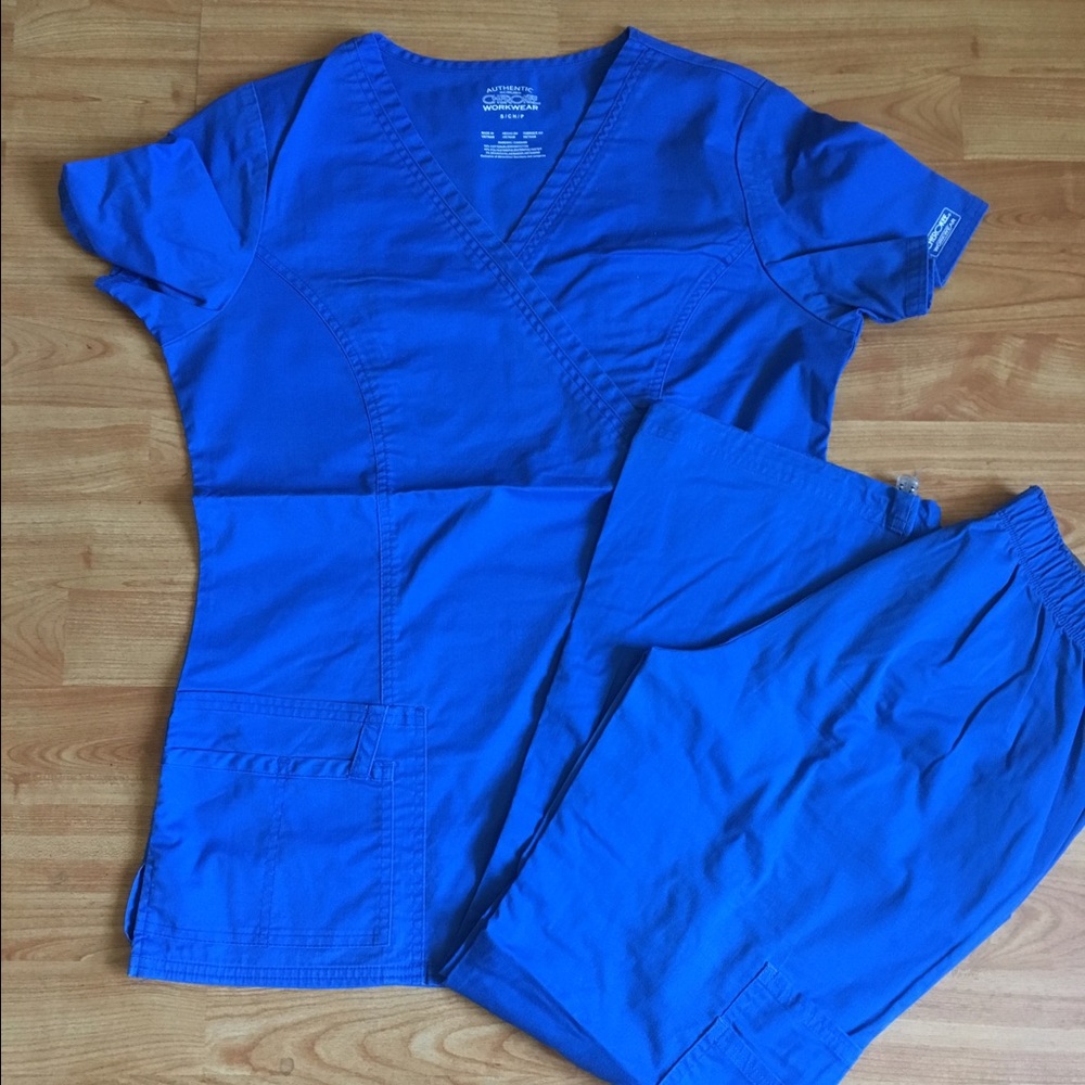 Women's Royal Blue Scrub Set