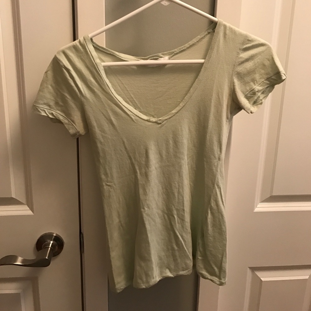 Very Soft Sea Foam Green V-Neck Tee