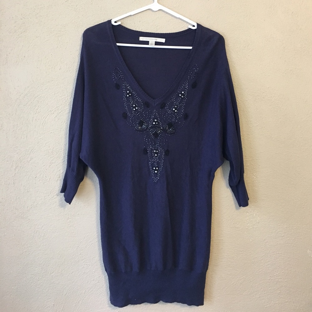 S navy blue Lauren Conrad 3/4 sleeve sweater