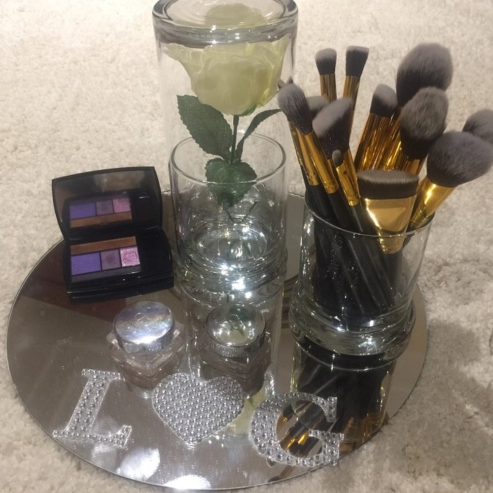 Set (2) All Glass Brush Organizer/Holder