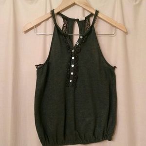 Free People XS Gray Glitter Halter Tank