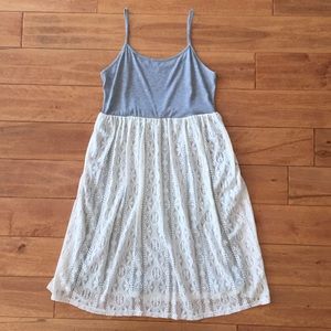 Crochet Lace Sleeveless Babydoll Boho Skater Dress