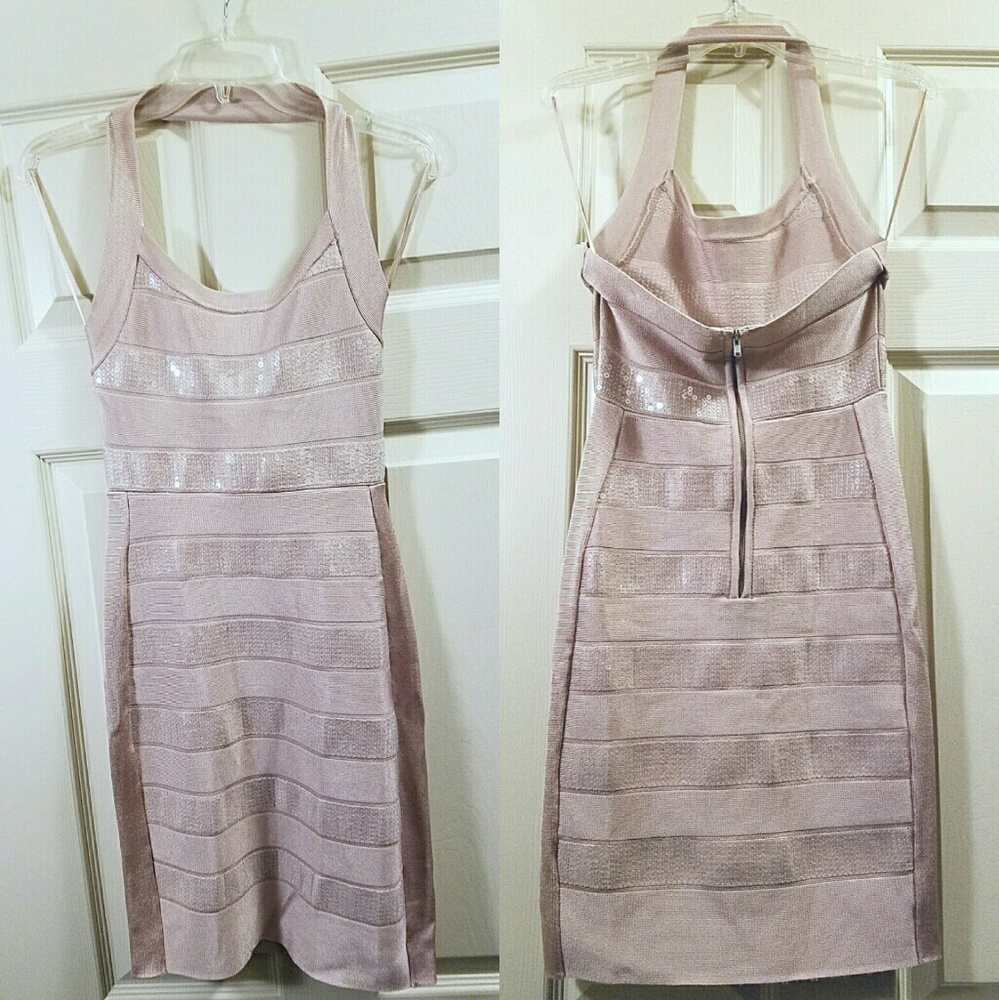 French Connection blush bodycon bandage dress