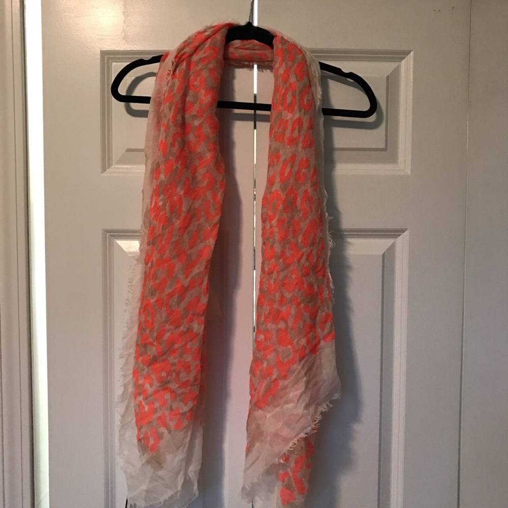 Neon pink leopard scarf from express
