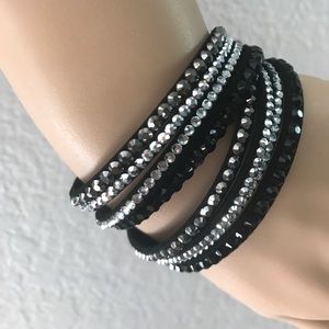 Crystal Leather Wrap Rhinestone Bracelet Crystal Leather Wrap Rhinestone Bracelet