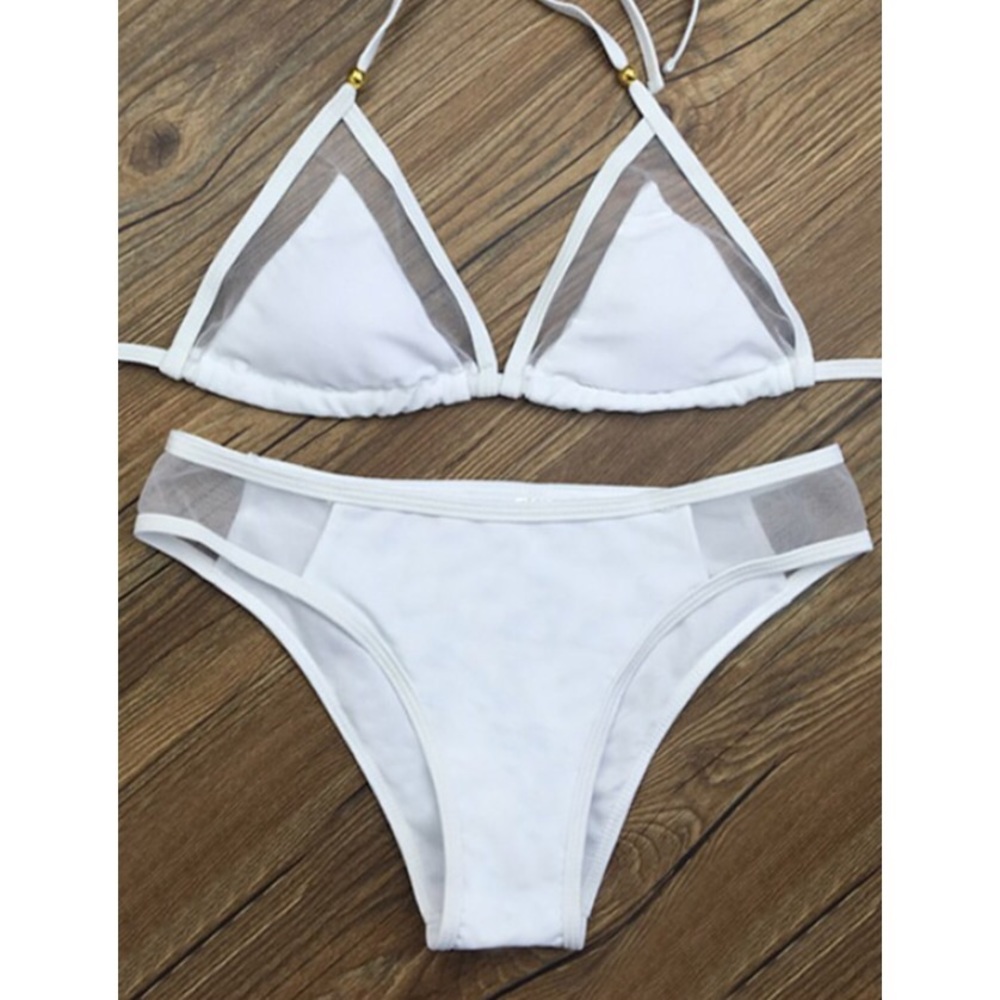Mesh Panel Cheeky Bikini Set