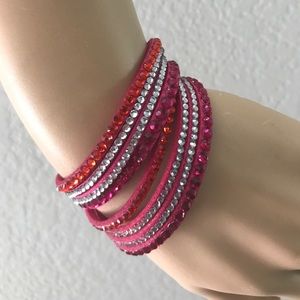 Crystal Leather Wrap Rhinestone Bracelet Crystal Leather Wrap Rhinestone Bracelet