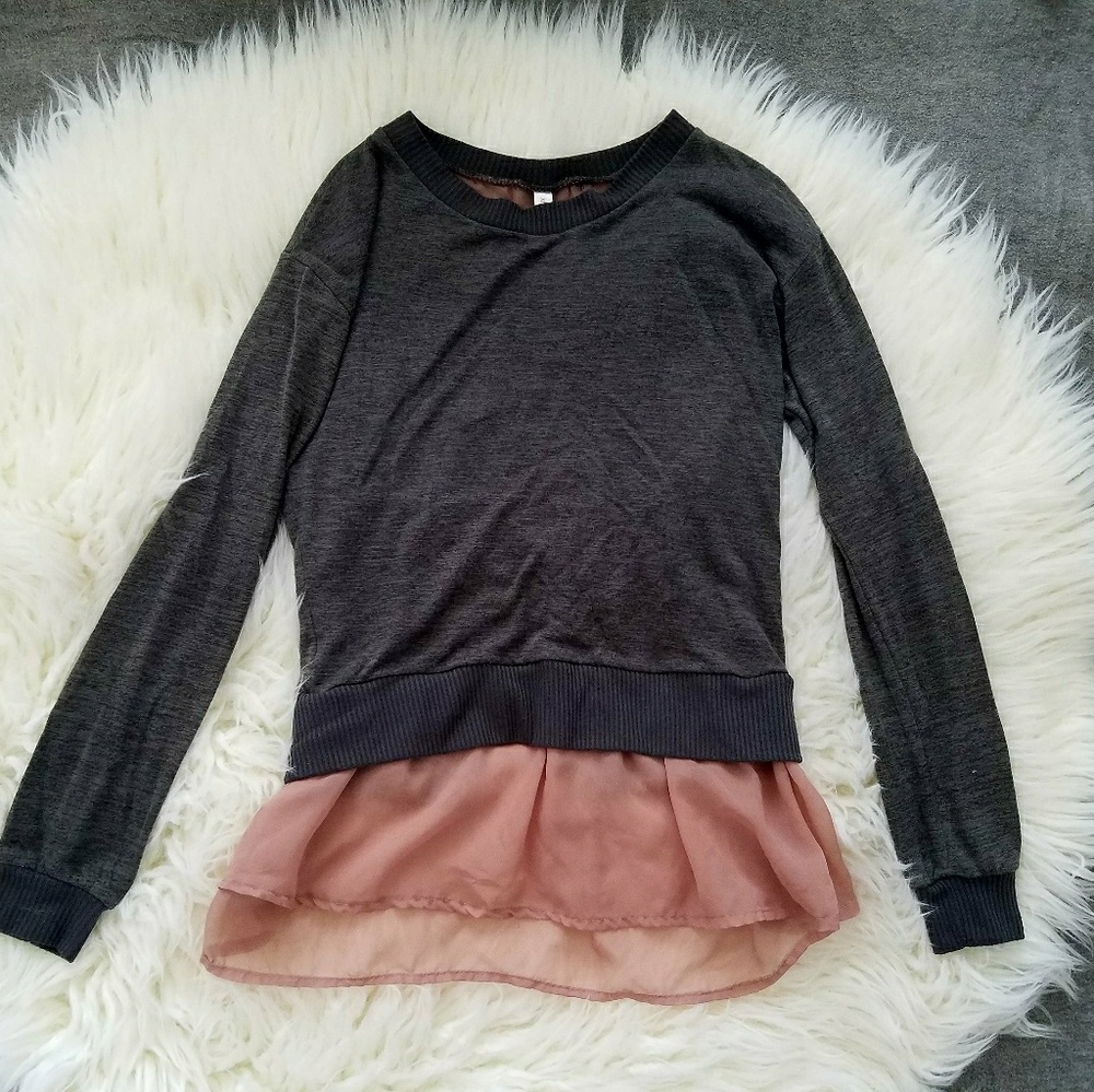 Grey and pink sweater