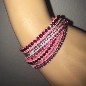Crystal Leather Wrap Rhinestone Bracelet Crystal Leather Wrap Rhinestone Bracelet