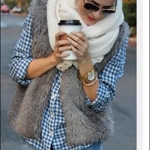 Faux fur grey vest