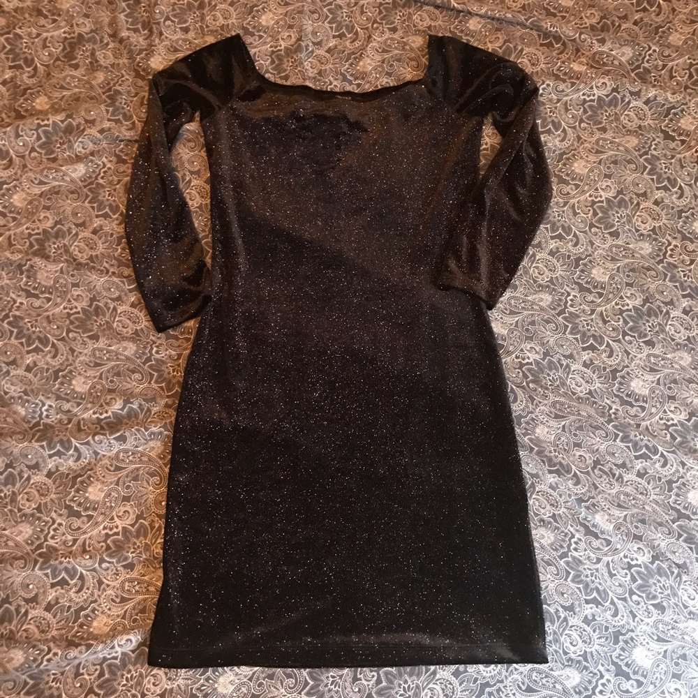 Sexy sparkly black mini dress
