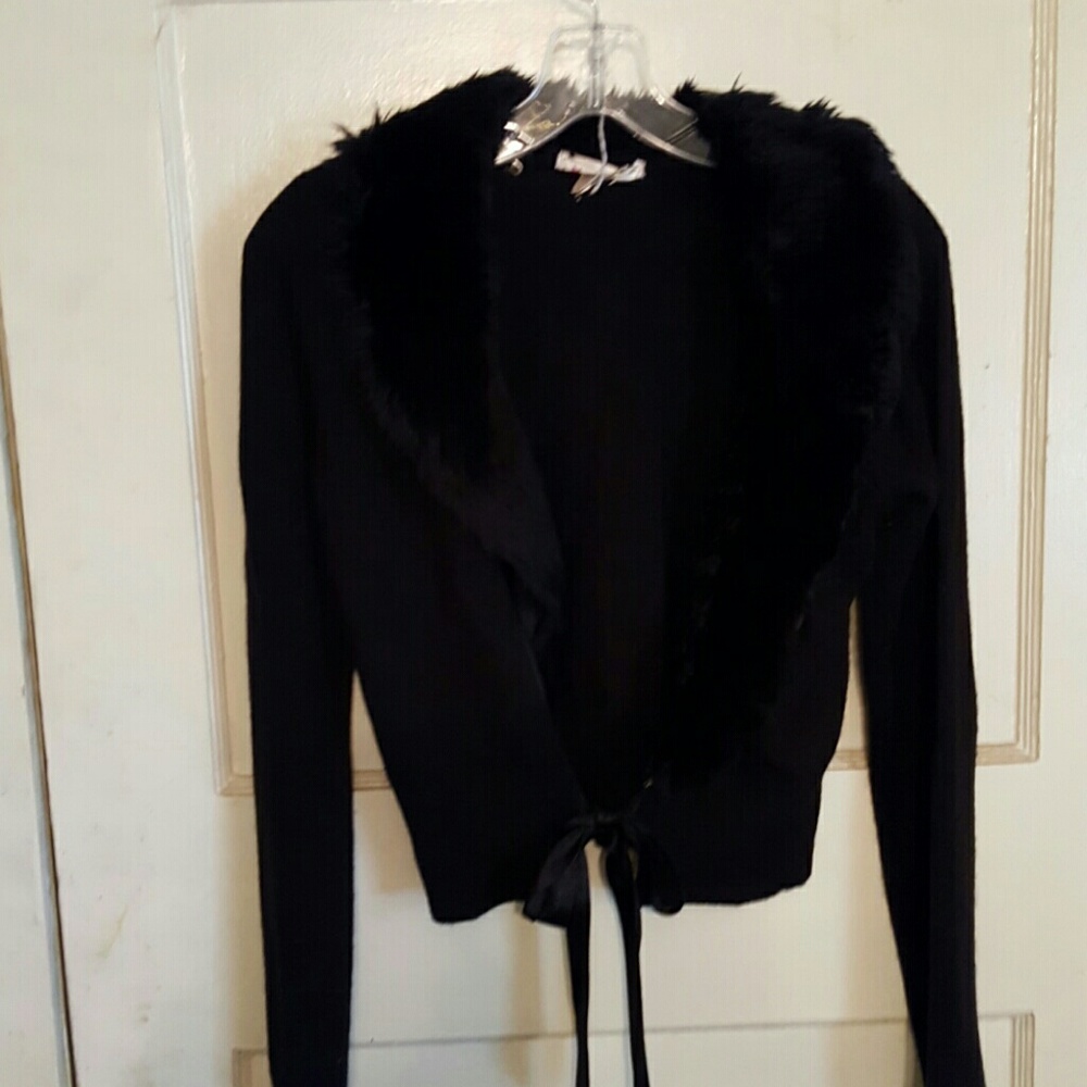 Short fur lined sweater