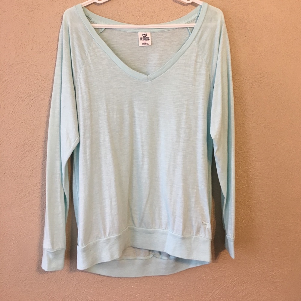 S Pink Long sleeve turquoise top