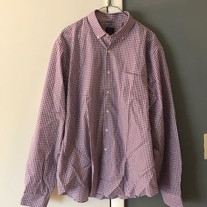 Men's purple check button down, Arrow, 16.5/36-37