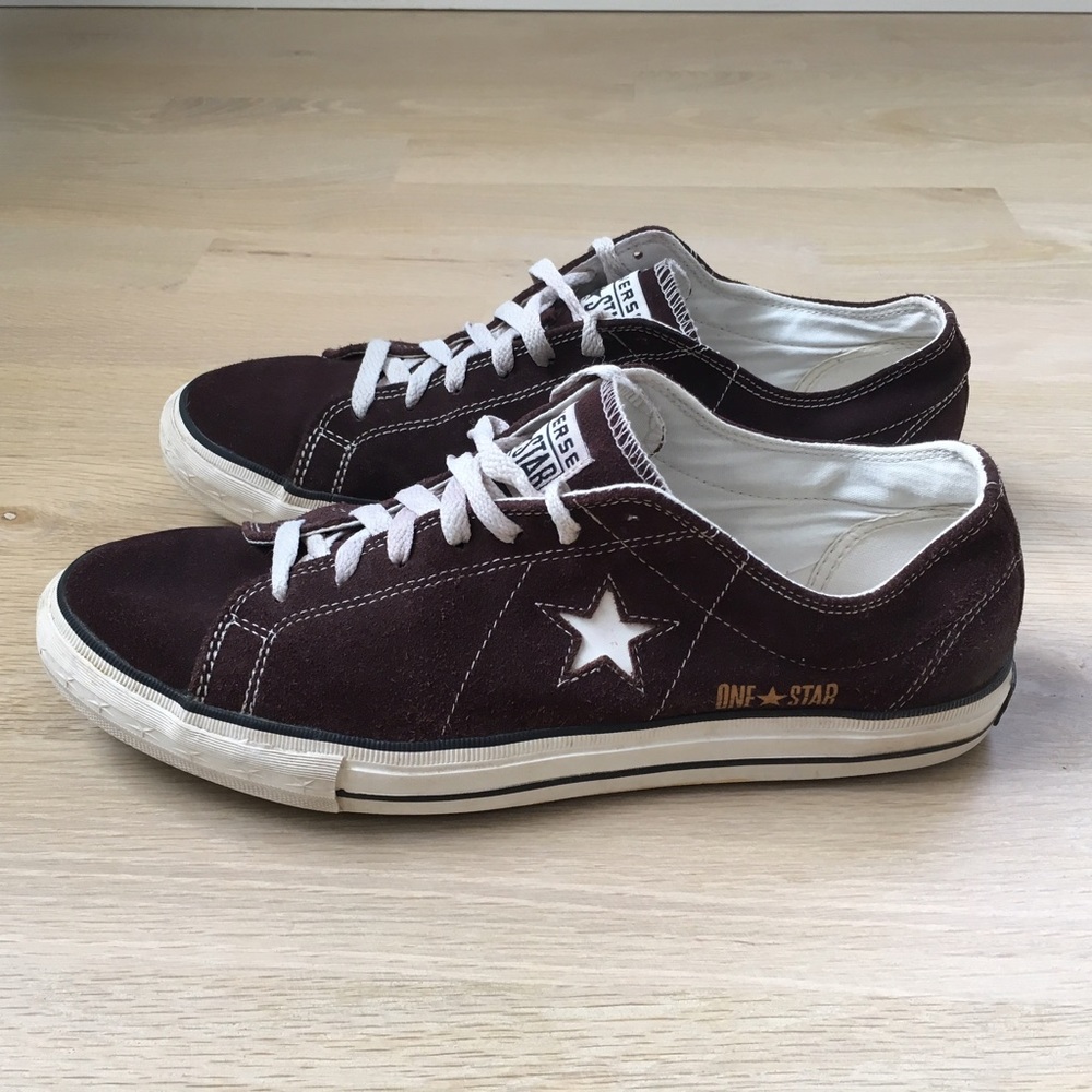 Mens One Star Converse Leather Suede Brown Shoe