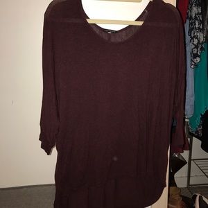 Maroon dolman t-shirt
