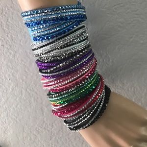 Crystal Leather Wrap Rhinestone Bracelets Crystal Leather Wrap Rhinestone Bracelets