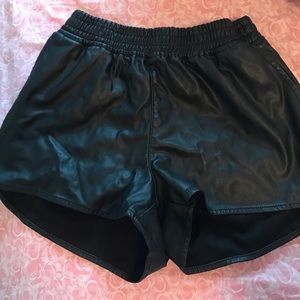 Faux leather shorts!